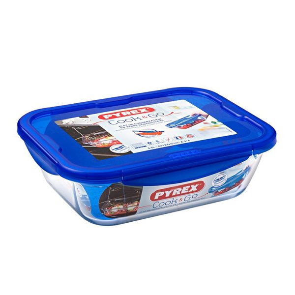PYREX COOK & GO RECT DISH W/LID 30X23X9CM 3.3 L 283PG - Image 1