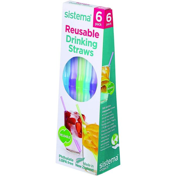SISTEMA HYDRATE REUSABLE DRINK STRAWS 6PCS SET 21411 - Image 1