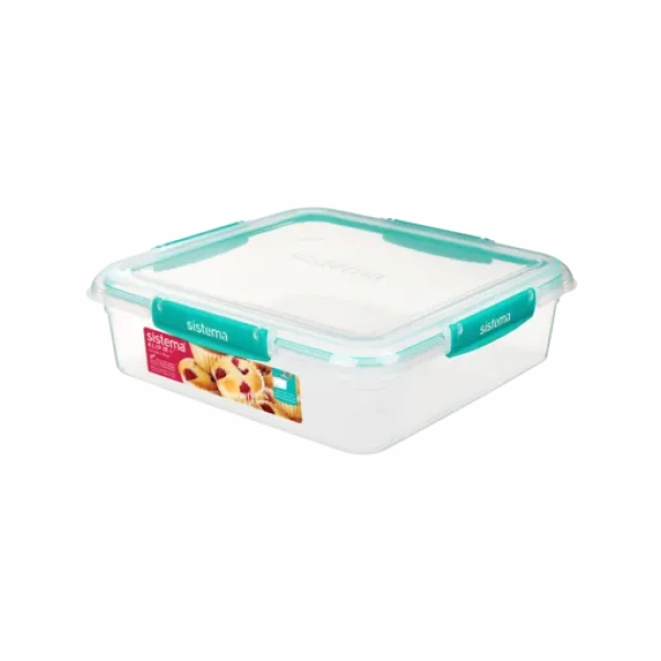 sistema square 3.5ltr SISTEMA KLIP IT PLUS MINTY TEAL SQUARE 3.5L (4) - Image 1
