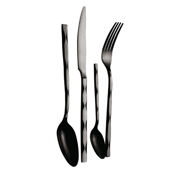 BERLIN H. CUTLERY SET 24PCS MIRROR BLACK BH/3074 - Image 2