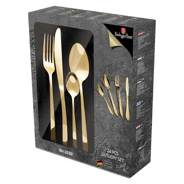 BERLIN H. CUTLERY SET 24PCS CHAMPAGNE BH/3079 - Image 2
