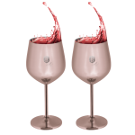 BERLIN H. WINE GLASS METAL 2PCS BLACK ROSE BH/8658