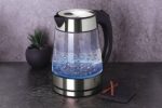 BERLIN H. GLASS KETTLE 1.7LTR BLACK SILVER BH/9119 - Image 2