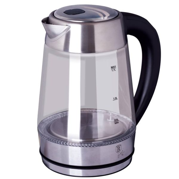 BERLIN H. GLASS KETTLE 1.7LTR STAINL.STEEL BH/9127 - Image 1