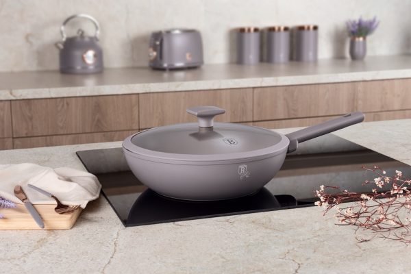 BERLIN H.WOK PAN 28CM W/LID TAUPE COLLECTION BH/8094 - Image 2