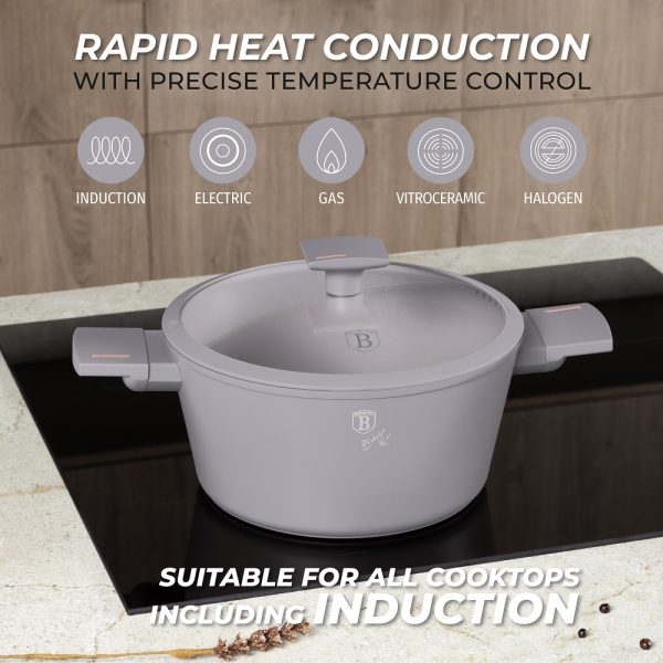 BERLIN H. CASSEROLE W/LID 24CM TAUPE COLLECTION BH/8101 - Image 2