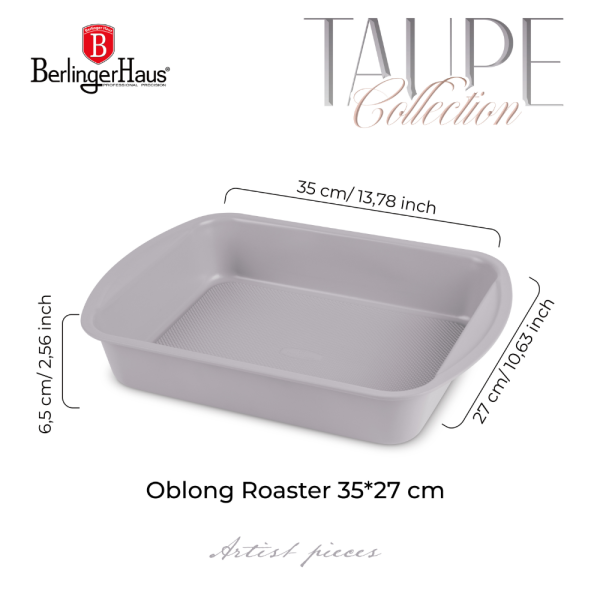 BERLIN H. OBLONG ROASTER 35X27CM TAUPE COLLECTION BH/7913 - Image 2