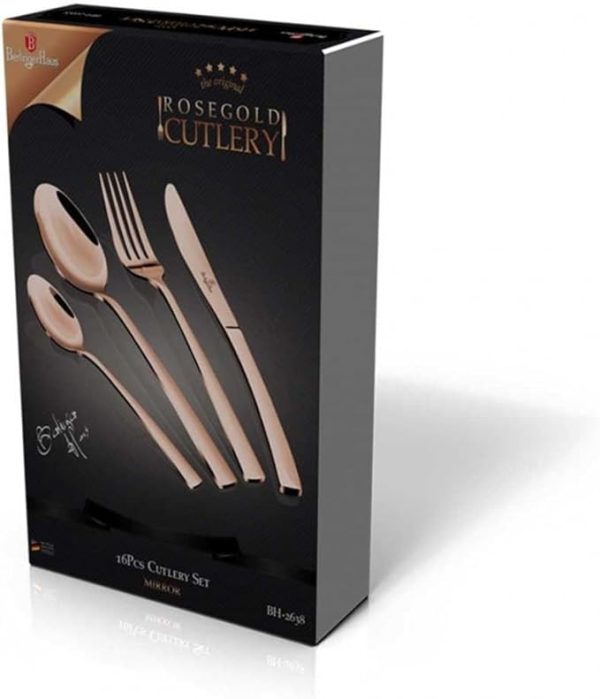 92 BERLINGER H. CUTLERY SET 16PCS ROSE GOLD BH/2638A - Image 1